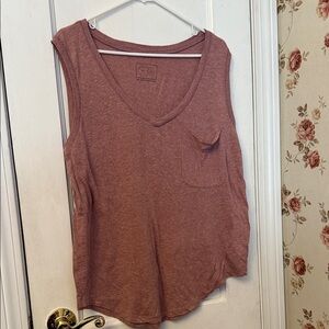 🩷 Anthropologie Mauve Tank Top Sz L